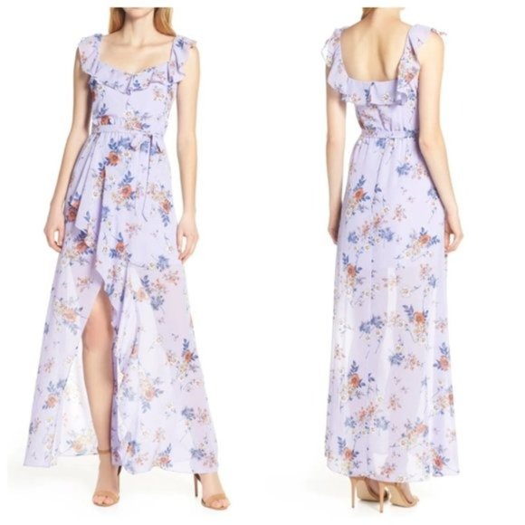 Ali & Jay Sure Thing Purple Floral Maxi Dress XL - Picture 1 of 16